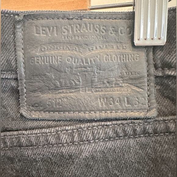 Levi’s Men’s 512 slim taper jeans Black Checkerboard Side Print 34x32 - Picture 5 of 6